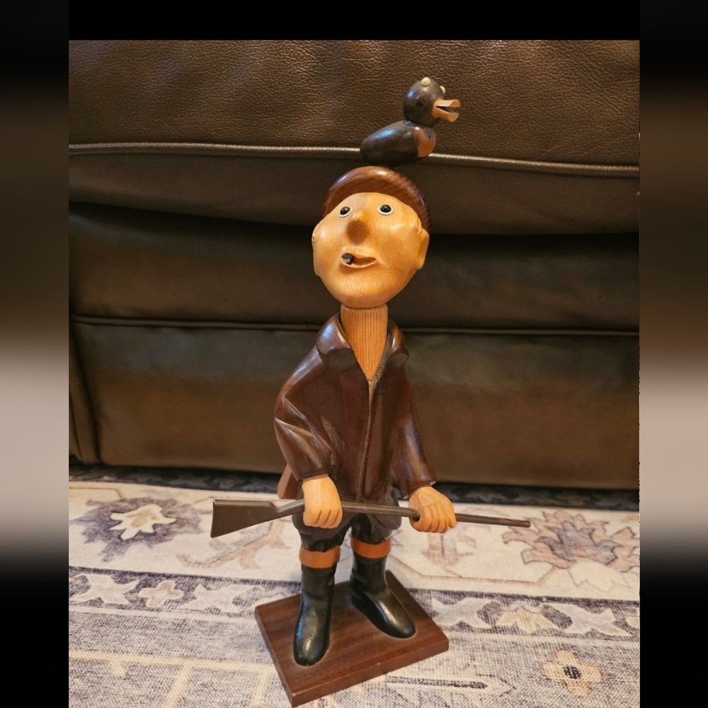 Vintage Romer Italian Wood Carved Duck Hunter Figurine - Picture 2 of 5